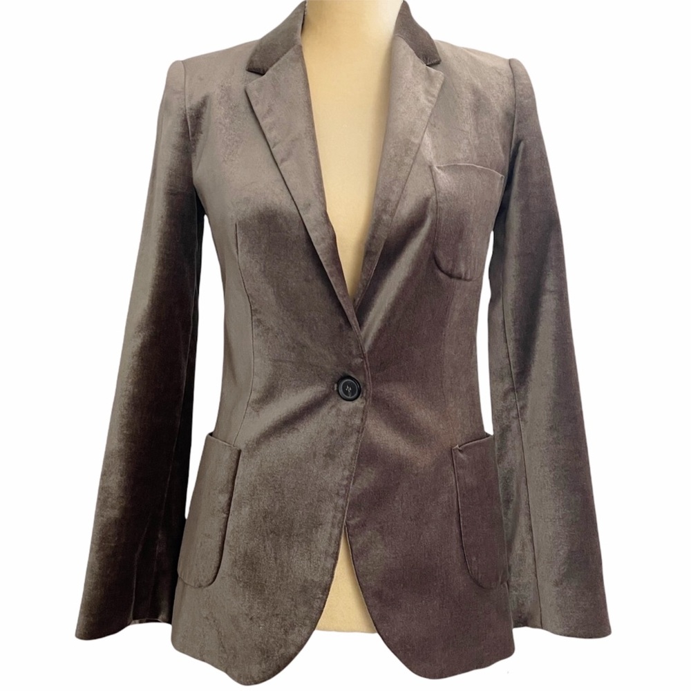 Zara One Button Velvet Blazer, Size Small